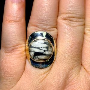 Solid sterling silver chrysanthemum ring